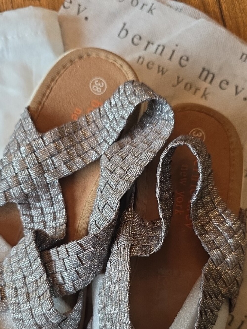 bernie mev. Metallic Kaia Slingback Sandals - Smoke Shimmer - Picture 2 of 6